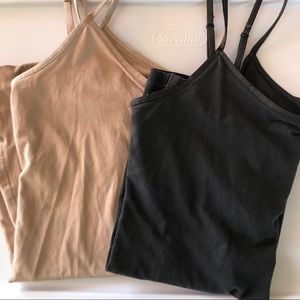 NEW Nude & Dark Gray Cami Tank Tops